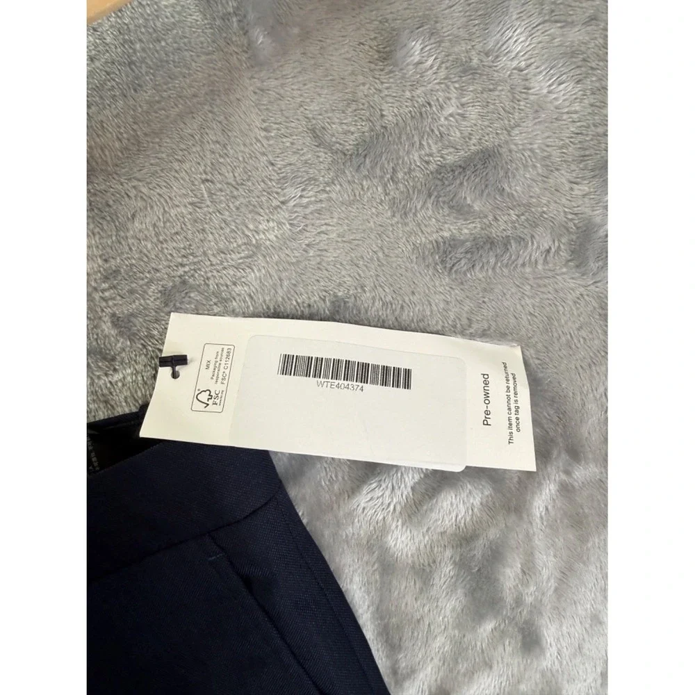 Theory Dress Pants Mens 34 Navy Blue Flat Front Straight Leg Suit Trousers
